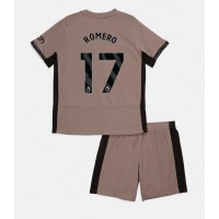 Tottenham Hotspur Cristian Romero #17 Tredjeställ Barn 2023-24 Korta ärmar (+ Korta byxor)
